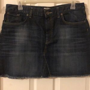 Gap jeans frayed hem denim mini skirt